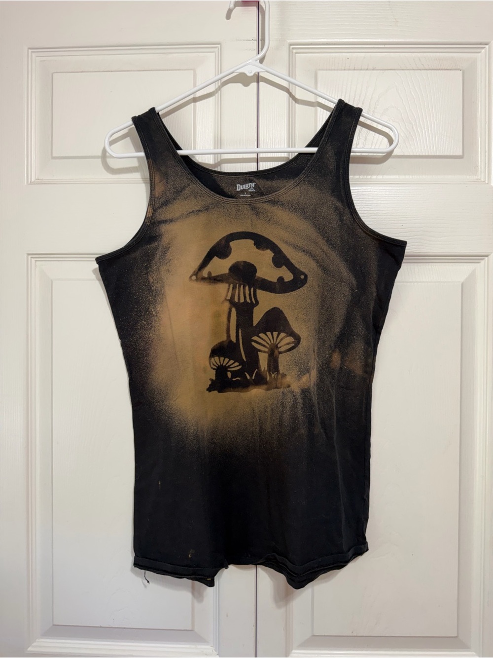 Upcycled Bleach Effect Mushroom 🍄 Crew Neck Tank